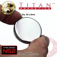 Grade N52 Neodymium Disc Strong Magnet 30mm dia x 5mm 1pcs Strong Craft Industrial Fridge Magnet