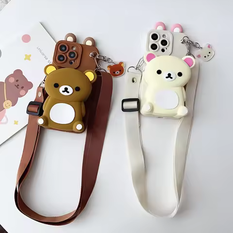Rilakkuma Wallet Case With Accessories For OPPO A15 94 54 55 53 74 96 57 17 58 78 60 39 Realme C55 5