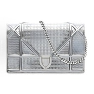 Dior 銀色盾牌包woc 鏈條包 肩背包斜背包 底長19cm