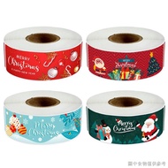 [Christmas Makeup Face Sticker] 120pcs/Roll Red Christmas Sticker Merry Christmas Gift Box Sealing Sticker Packaging Decoration