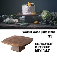 Walnut Wood Cake Stand Square Cake Stand Rustic Cake Display Stand for Birthday Wedding Cake Party Supply
