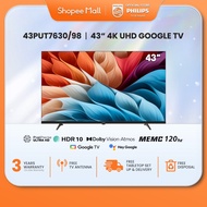 PHILIPS 4K UHD LED 43" Google TV | 43PUT7630/98 | Dolby Vision & Atmos | FOC Tabletop setup