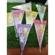 Candy Bag Pembungkusan /100 Pcs Per Pkt Plastik OPP 3 Segi Mono Tone Siap Kawat Jajan Goodies Bag Do
