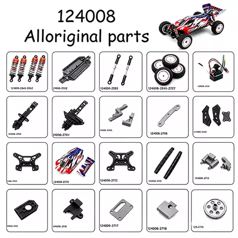 WLtoys RC Car 124008 1/12 New Original Spare Parts Anti-Collision Component Chassis Shell Tire Dog B
