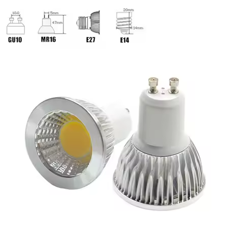 GU10 COB led spotlight 9W 12W 15W 18W led Spotlight GU10 110V 220V MR16 12V Cob led bulb Warm White 