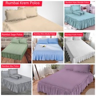 Sprei Rumbai Polos Katun Polymikro Halus Lembut dan Nyaman sudah termasuk sarban dan sargul untuk te