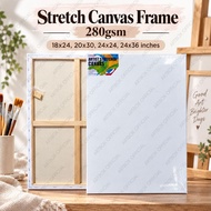 1x Big Sizes Stretch Canvas wood frame 280gsm primed (18x24, 20x30. 24x24, 24x36 inches)