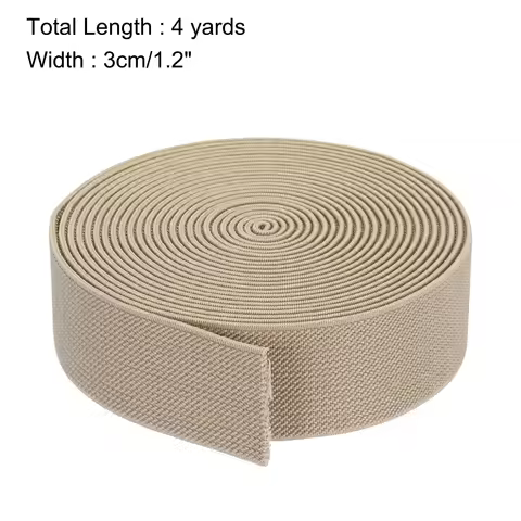 2/4 Yards Twill Wide Elastic Band Double-Side 1.2" Flat Woven Band Knit Elastic Spool Heavy Stretch 
