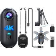 BOBLOV W4 Mini Body Camera,256G Wearable Camera with 360°Rotatable Clip & Magnetic Clip, Thumb Size,