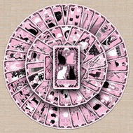 78pcs Pink Tarot Card Cat Stickers DIY Fridge Skateboard Laptop Phone Graffiti Sticker Decal Toy