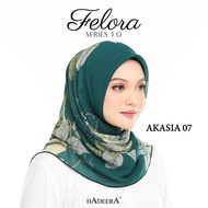 ⭐HADEERA Limited Edition Raya 2022 Tudung Bawal Felora 1.0 Printed Cotton Premium Akasia