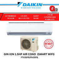 Brand subsidy Daikin 1.5hp R32 non inverter smart WiFi air cond ftv35pb/rv35pb-Daikin warranty Malay