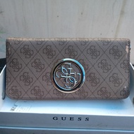 Preloved Wallet Women Long Wallet Gucci Ori Open Road SLG Brown SG718646