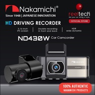 Nakamichi ND430W HD Front and Rear Roadcam Dashcam 1440P 24H Parking Car Recorder Dash Cam | Nakamichi Camera Kereta
