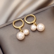 GL Fashional S925 silver pearl circle buckle GOLD temperament Earrings for women ES6229