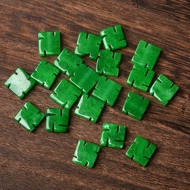 4A Green Jasper Jade Buddha Leaf Genuine Quartz Crystal Single Bead DIY 干青 盘珠 方珠 树叶 DIY 饰品 单珠 手作 手工 水晶