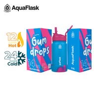 AQUAFLASK KIDS Collection (14oz) Wide mouth Vacuum Insulated Stainless Steel Drinking Water Bottle