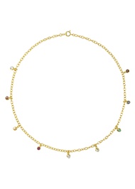 Vetiver pearl Ninegems brilliant cut necklace (Chocker to necklace) สร้อยนพเก้า พลอยแท้ พลอยนพเก้า ต