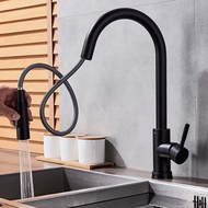 {SG Stock}Kitchen Faucet Pull Out Brushed Stainless Steel Black Mixed Tap Sink Tap