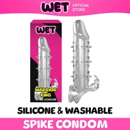 [ SPIKE CONDOM ] WET STORE Warrior King Crystal Silicone Spike Condom Realistic Pe.nis Enlargemnet Extender Sleeve Reusable Washable Sarung Zakar Panjang Besar Dotted Ripped Kondom Berduri For Adult Man Female Sex Toy