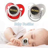 Handsome BOSS Letter Baby Super Soft Silicone Positive Pacifier Baby Pacifier Newborn 0-36 Months