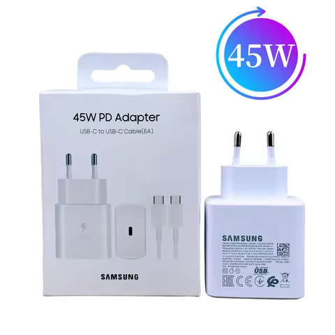 Original Samsung Charger 45W Super Fast Charge Type C Adapter For Galaxy S23 S24 Ultra S20 S22 S21+Z