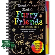 Cost-effective FURRY FRIENDS SCRATCH & SKETCH หนังสือใหม่ English Book พร้อมส่ง