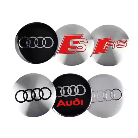 4pcs 56MM 60MM 65MM Car Wheel Center Covers Sticker Hub Caps Decoration Decals For Audi A3 A4 B8 B9 