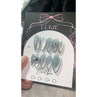 Aurora MOONLIGHT CAT EYE NAILBOX WITH HEART STONE (K88)