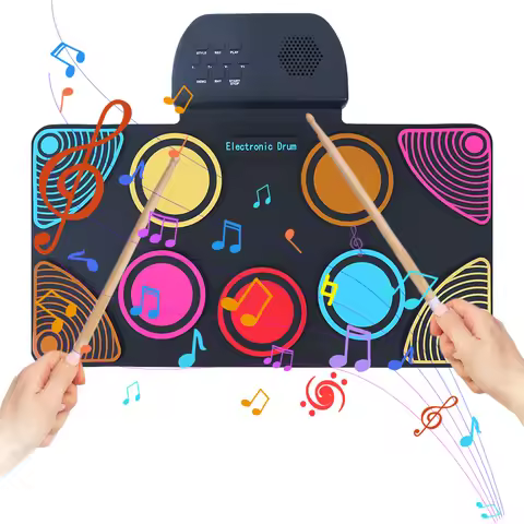 Electronic Drum Set with Drum Sticks Portable Drum Kit Electric Drum Set Birthday Surprise for Kids