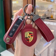Bordeaux Red Porsche Key Shell Cayenne Macan911taycan718/Palamela Key Cover Cuff