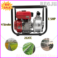 REGJU 4- Stroke 7.5 HP Gasoline Engine Water Pump Trash Water Transfer Pump Portable High Pressure w