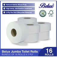 MAX 2QTY/ORDER JRT Belux Bundle of 16 rolls Belux Jumbo Toilet Roll 2ply