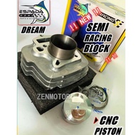 🔥 SEMI CNC BLOCK ESPADA DREAM 53MM BLOK DREAM WAVE100 EX5 BLOK RACING KRISS100 FURIOUS TAIKOM 53 54 