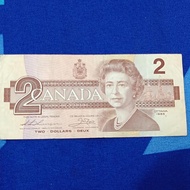 uang asing canada 2 Dollar 1986
