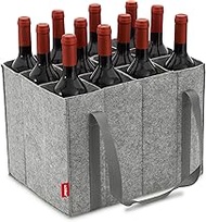 achilles Bottle Bag, Also for 1.5 Litre Bottles, Bottle Bag Made of Felt, 100% Recycled, all grey, M