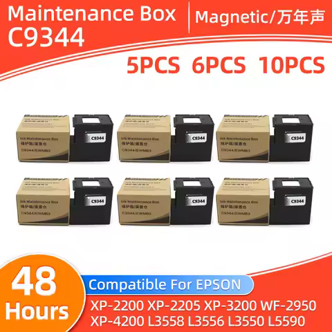 5pcs ~ 10pcs C9344 Maintenance Box Compatible For Epson XP-2200 XP-2205 XP-3200 WF-2950 XP-4200 L355