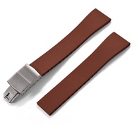 CTS Fluorubber สายนาฬิกา16/18/19/20/21/22Mm FKM สายรัดข้อมือปลดเร็วผีเสื้อสีเงินกันน้ำนักดำน้ำสำหรับ