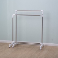 SAKU ราวแขวนผ้าสเตนเลส รุ่น PQS-0305-01 ขนาด 177x42x190 ซม. สีขาว