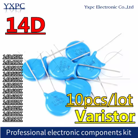 10pcs Varistor 14D470K 14D471K 14D511K 14D560K 14D561K 14D621K 14D680K 14D681K 14D751K 14D820K 14D82