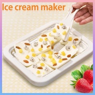 Ice Cream Maker Pan with 2 Scrapers Ice Cream Maker Plate Multifunctional Cold Sweet Food Plate