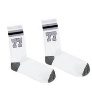 Men's old school skate socks with numbers 77 motif, unisex sports