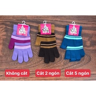 [HCM] Combo of 2 pairs of women's wool gloves, no cut fingers, cut 2 fingers, cut 5 fingers, brand M