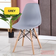 Curvy Nordic Chair PU Leather Material Solid Wood Leg Modern Dining Chair Eames Lounge Chair Kerusi 