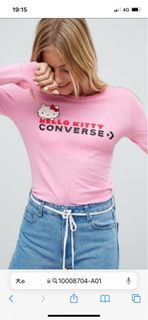 CONVERSE Hello Kitty 女 長袖T恤 粉紅色