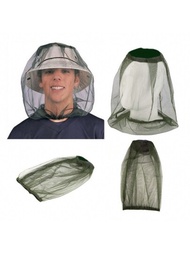 1片時尚透氣防蚊蟲網面罩口罩，適用於夜釣、戶外活動、日常穿著，可作為男女假日禮物使用
