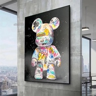 Seni Dinding Kanvas Graffiti Banksy - Tanda Cinta ศิลปะป๊อป & Cetakan Kanvas Tangan Dekorasi Rumah B