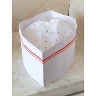 topi topi perempuan Disposable Chef Hat Thick Paper & Non-Woven Breathable for Kitchen Hotel Restaur