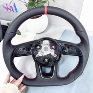 Suitable for Audi A4 B9 S3 RS4 RS5 A3 A5 S3 S4 S5 Q5 2017-2019 perforated leather steering wheel