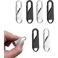 6 PCS Pengganti Penarik Zip, Kit Pembaikan Zip, Penarik Zip Universal, Penarik Kepala Zip Logam, Pem